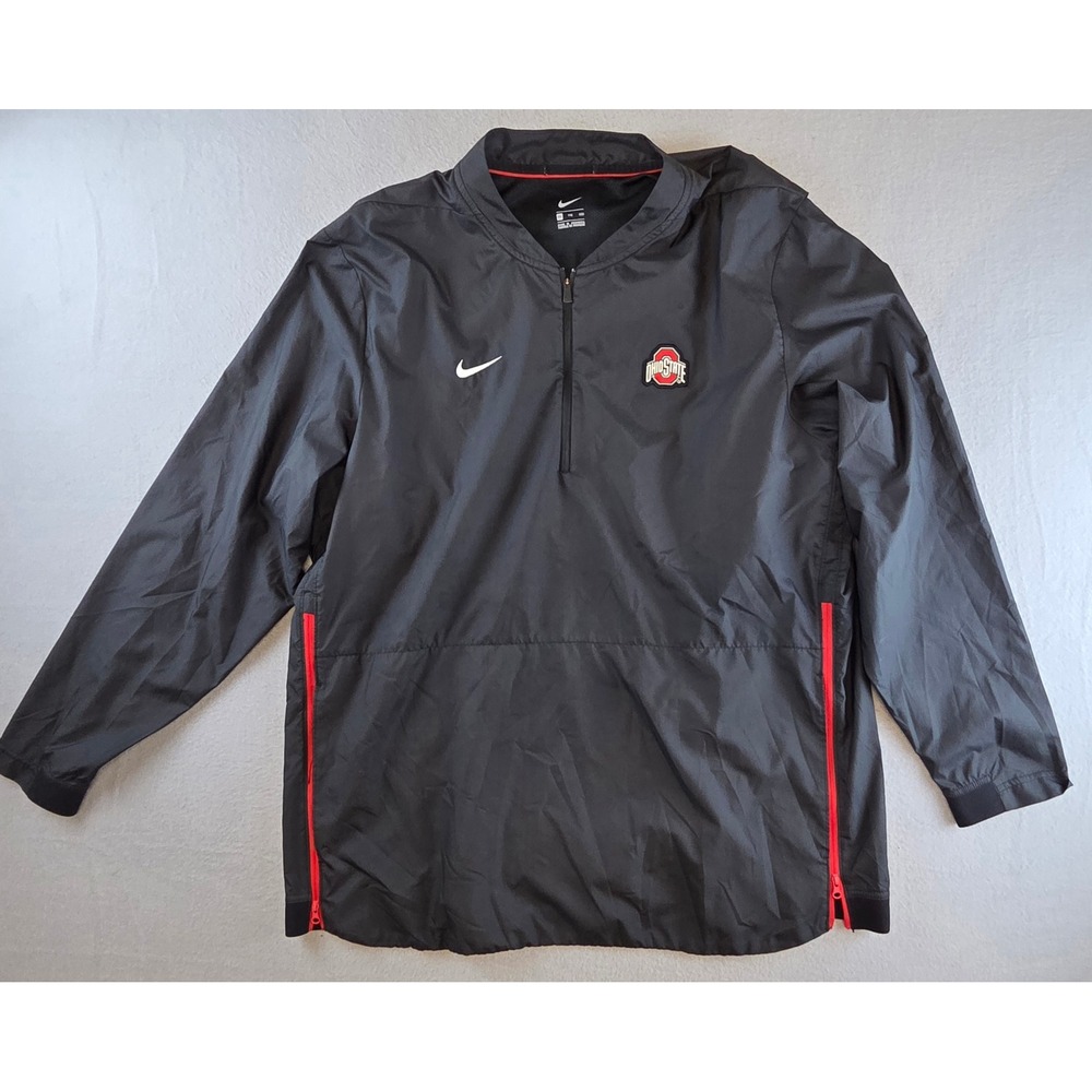 Nike Ohio State Buckeyes Quarter Zip Windbreaker Hooded Pullover Mens XXL OSU